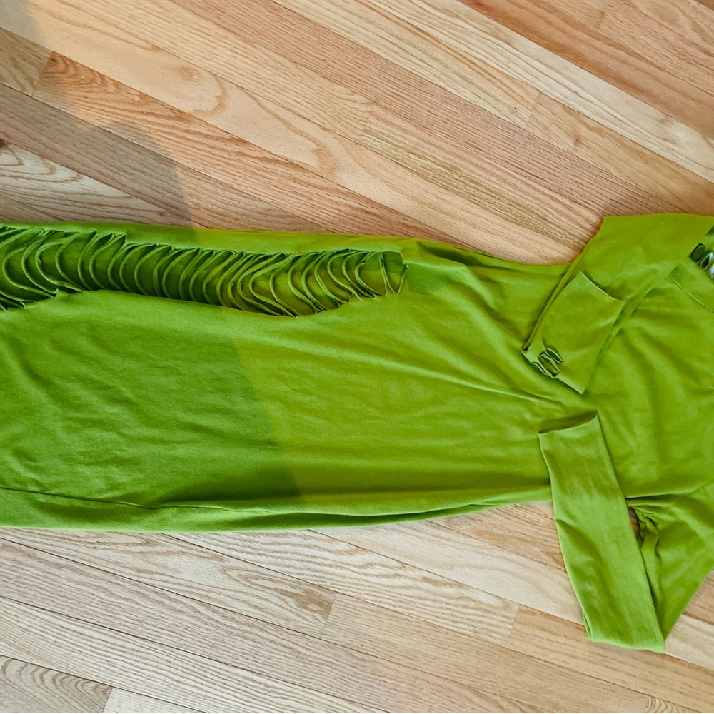 Vibrant Green Cut-Out Dress